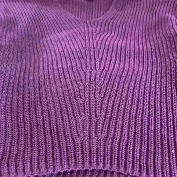 Plum Cold-Shoulder Cut-out Knit Sweater, SP - Picture 5 of 6